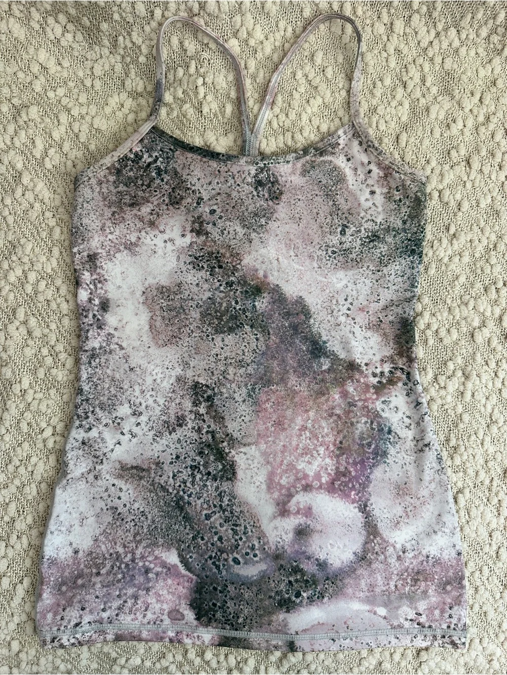 Lululemon Power Y Tank Top Sugar Crush Multi Print Size 6 Built In Bra